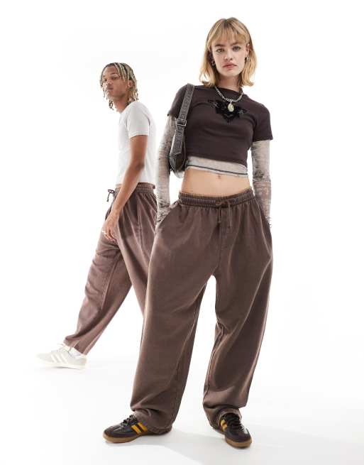 ASOS DESIGN unisex balloon sweatpants in burgundy ASOS