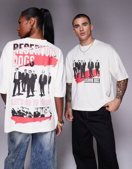 ASOS DESIGN unisex boxy oversized licence t-shirt with Reservoir Dogs prints in white, 4 of 4