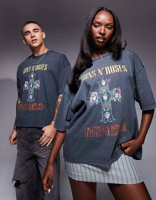 ASOS DESIGN unisex boxy oversized license t-shirt with Guns ASOS DESIGN unisex boxy oversized license t-shirt with Guns