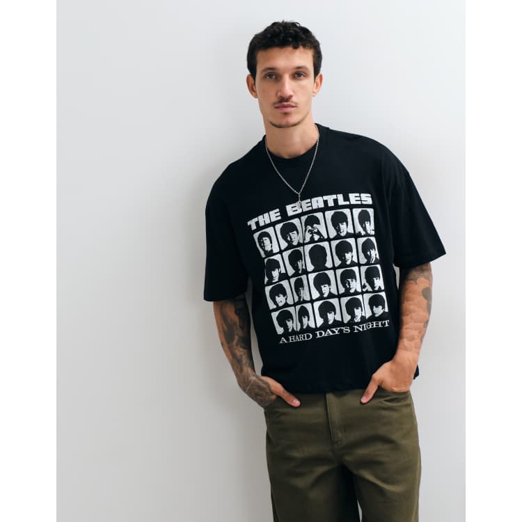 ASOS DESIGN unisex boxy oversized license t-shirt with The Beatles