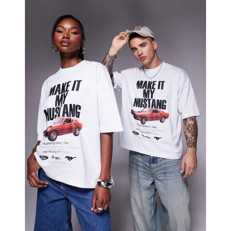 ASOS DESIGN unisex boxy oversized licensed t-shirt with Ford