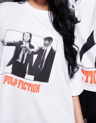 Asos Design Unisex Boxy Oversized T-shirt With Pulp Fiction Prints