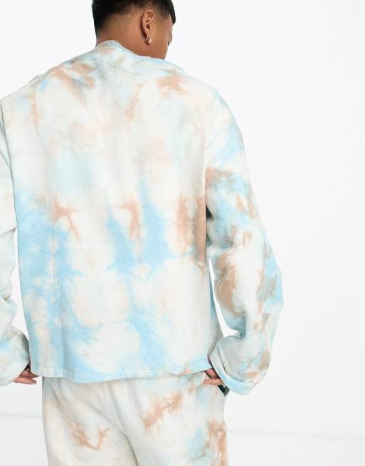 ASOS Design unisex co-ord oversized sweatshirt in blue tie dye | ASOS