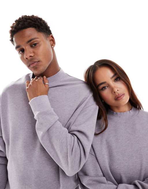 ASOS DESIGN unisex co-ord oversized sweatshirt in washed lilac, 2 of 4