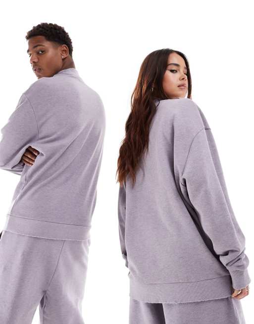 ASOS DESIGN unisex co-ord oversized sweatshirt in washed lilac, 4 of 4