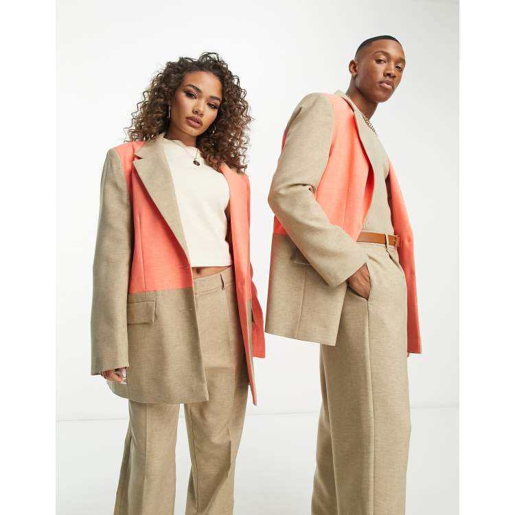 Color Block Blazer Pant Set (Small to 3XL)