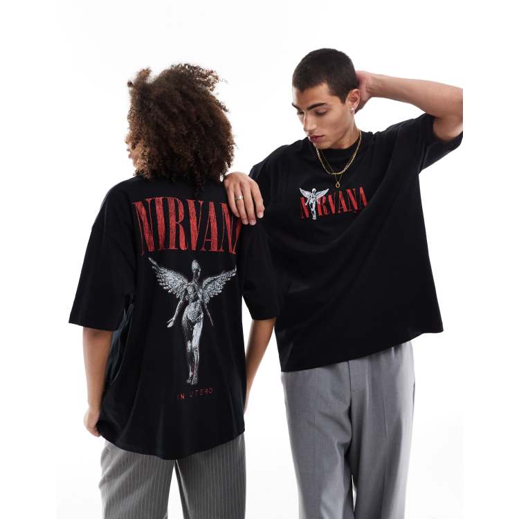 【YOURNUS】Nirvana Lettering Half Sleeve Nirvana Band Half Sleeve T-shirt for Men | ShosaQualiTees