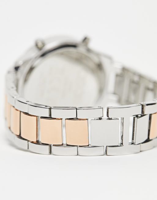 ASOS DESIGN unisex digital bracelet watch in silver with rose gold detailing, 3 of 4