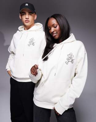 ASOS DESIGN Unisex – Disney – Beżowa bluza oversize z kapturem i nadrukiem z motywem Myszki Miki - view 1