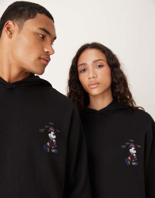 ASOS DESIGN Unisex Disney Halloween oversized hoodie with Mickey & friends prints in black
