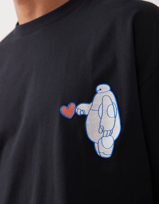 ASOS DESIGN – Unisex Disney Pixar – Valentines – Oversize-T-Shirt in Schwarz mit „Baymax“-Print, 4 von 4