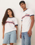 [ASOS DESIGN] ASOS DESIGN unisex Gola regular fit t-shirt with stripe detail in white XL WHITE