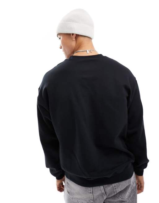 ASOS DESIGN unisex graphic sweatshirt in black with The Rolling Stones logo print , 3 of 4