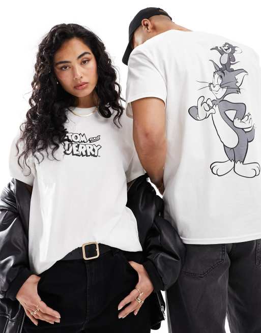 ASOS DESIGN unisex graphic tee in white with Tom & Jerry prints