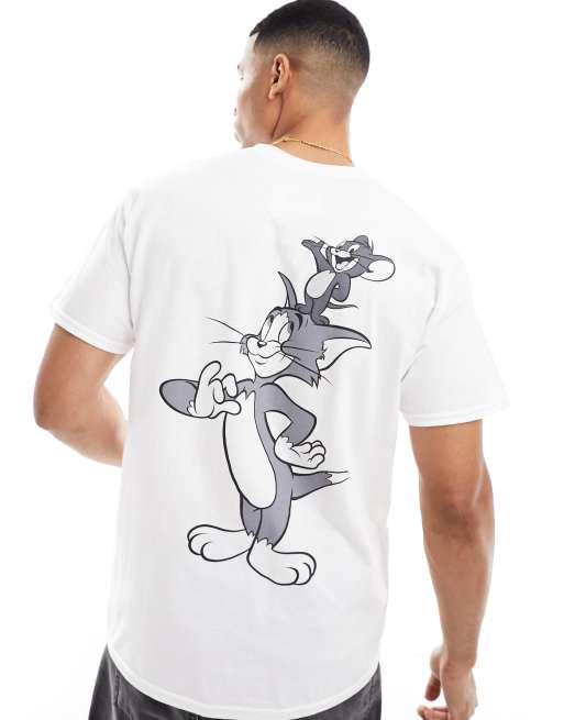 ASOS DESIGN unisex graphic tee in white with Tom & Jerry prints