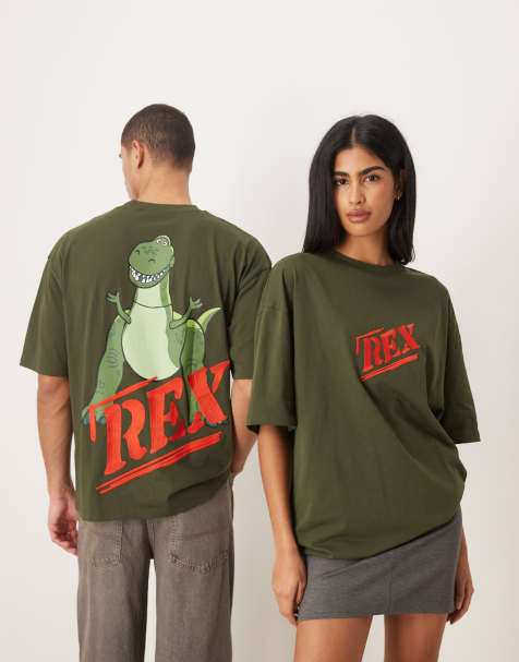 ASOS DESIGN - Unisex - Grøn oversized T-shirt med 'Disney Pixar Toy Story Rex'-print - view 1