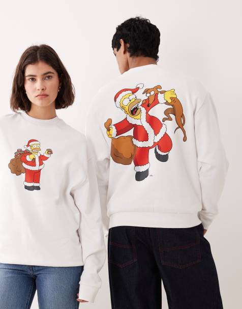 ASOS DESIGN - Unisex - Hvid afslappet sweatshirt med The Simpsons-print - view 1