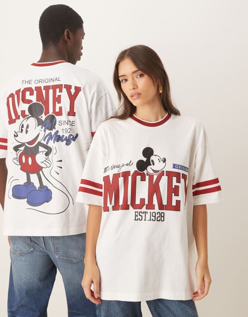 ASOS DESIGN - Unisex - Hvid oversized T-shirt med 'Disney Mickey Mouse'-print