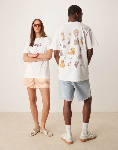 ASOS DESIGN - Unisex - Hvid oversized T-shirt med 'Disney Pixar Up'-print - view 1