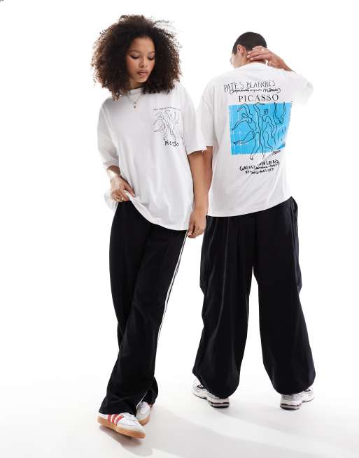 ASOS DESIGN - Unisex - Hvid oversized t-shirt med Picasso-kunstprint, 2 af 4