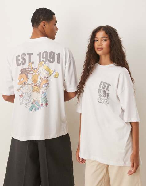 ASOS DESIGN - Unisex - Hvid oversized T-shirt med 'Rugrats'-print - view 1