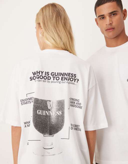 ASOS DESIGN - Unisex - Hvid oversized T-shirt med vintage-inspireret 'Guinness'-print, 2 af 4