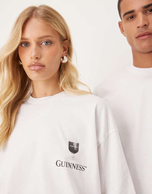 ASOS DESIGN - Unisex - Hvid oversized T-shirt med vintage-inspireret 'Guinness'-print, 4 af 4