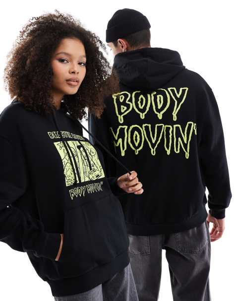 ASOS DESIGN – Unisex-Kapuzenpullover in Schwarz mit lizenzierten Beastie Boys-Prints und Oversize-Schnitt - view 1