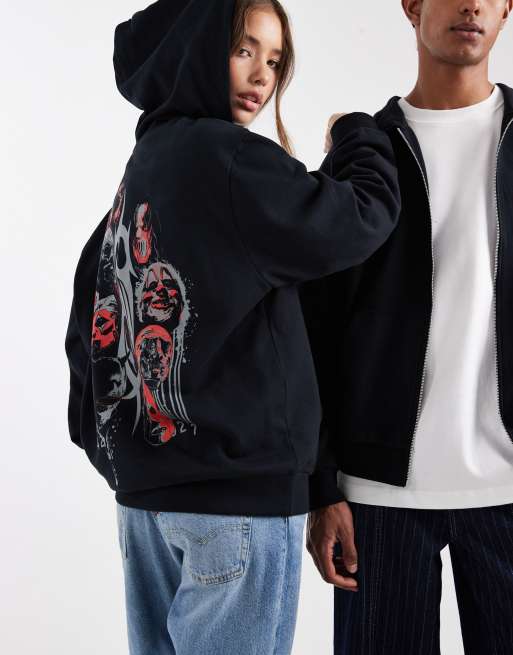 ASOS DESIGN – Unisex-Kapuzenpullover in Schwarz mit lizenzierten „Slipknot“-Prints und Relaxed-Fit-Passform, 3 von 4