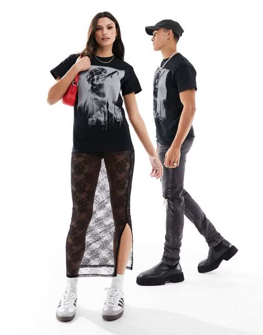 ASOS DESIGN unisex licence graphic tee in black with Liam Gallagher graphic, 2 of 4