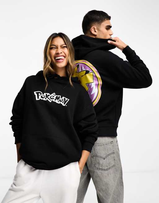 ASOS DESIGN unisex license oversized Pokémon hoodie in black with Pikachu graphics, 4 of 4