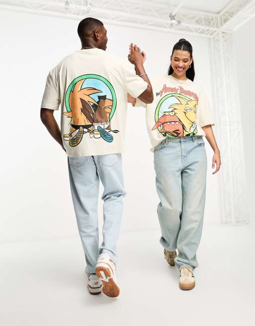 ASOS DESIGN unisex license oversized t-shirt with Angry Beavers graphic ...