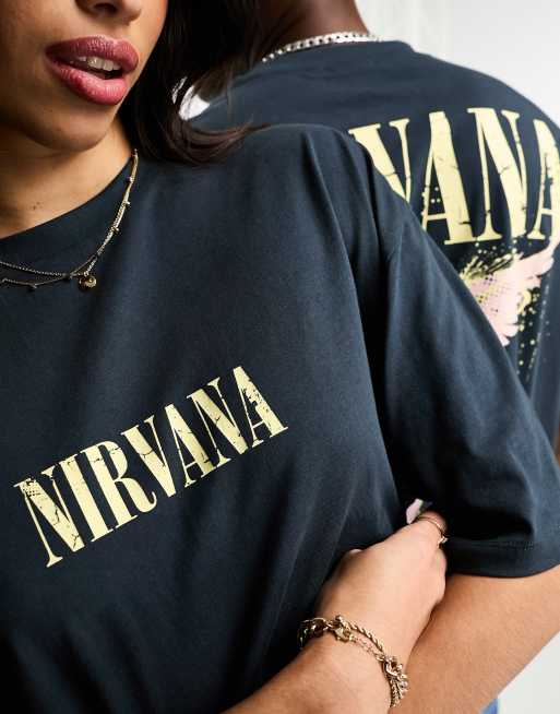 ASOS DESIGN unisex license oversized t-shirt with Nirvana prints in navy, 3 of 4