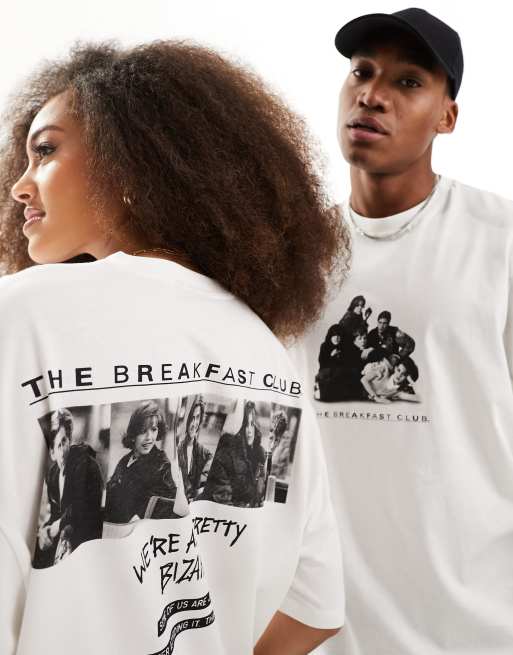ASOS DESIGN unisex license tee in white with The Breakfast Club