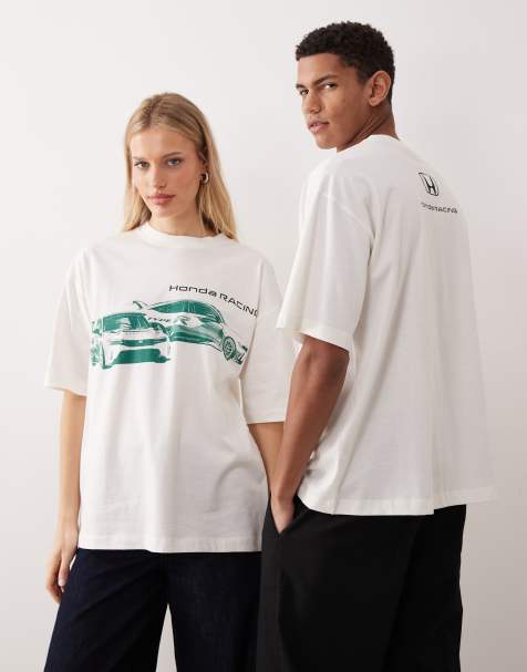 ASOS DESIGN – Unisex – Naturvit t-shirt i oversize med biltryck - view 1