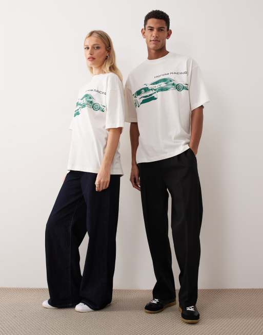 ASOS DESIGN – Unisex – Naturvit t-shirt i oversize med biltryck, 2 av 4