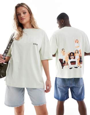 ASOS DESIGN - Unisex - Oversize-T-Shirt in Pastellgrün mit Spice Girls-Print