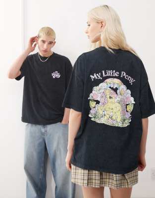 ASOS DESIGN - Unisex - Oversize-T-Shirt in Schwarz mit „My Little Pony"-Prints