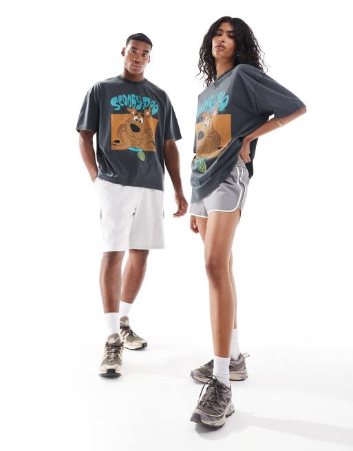 ASOS DESIGN – Unisex – Oversize-T-Shirt in verwaschenem Grau mit lizenziertem Scooby Doo-Print, 4 von 4