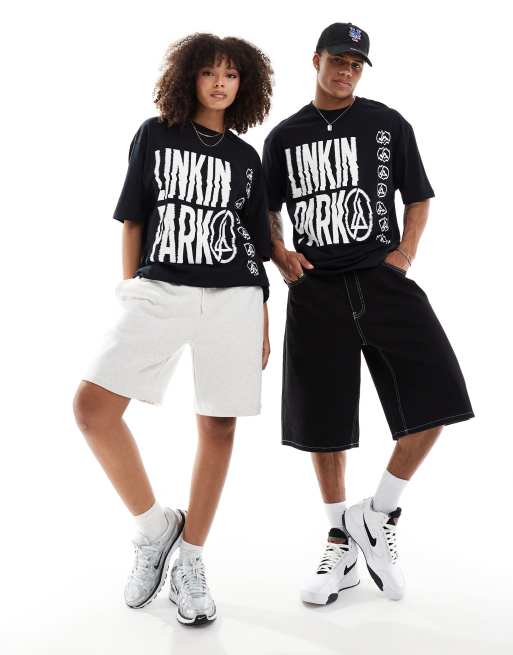 ASOS DESIGN unisex oversized band t-shirt in black with