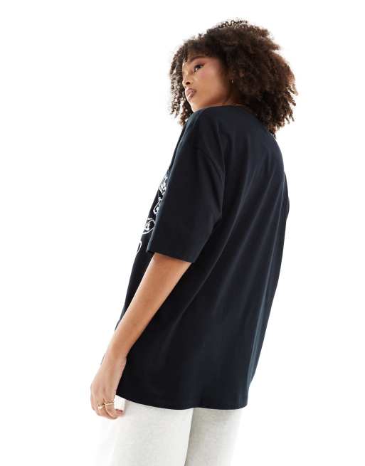 ASOS DESIGN unisex oversized band t-shirt in black with
