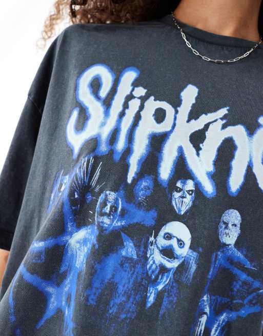 ASOS DESIGN unisex oversized band t-shirt with Slipknot graphic prints in washed black, 3 of 4