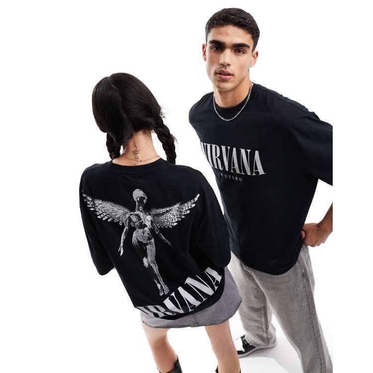 ASOS DESIGN unisex oversized graphic tee in black with