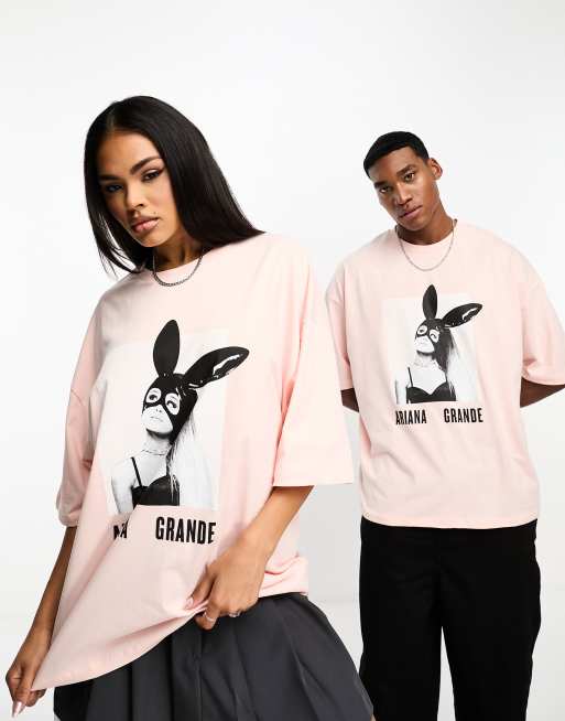 ASOS Design unisex oversized graphic tee in pink with Ariana Grande ...