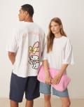 [ASOS DESIGN] ASOS DESIGN unisex oversized Hello Kitty t-shirt with melody print in white XL Off white