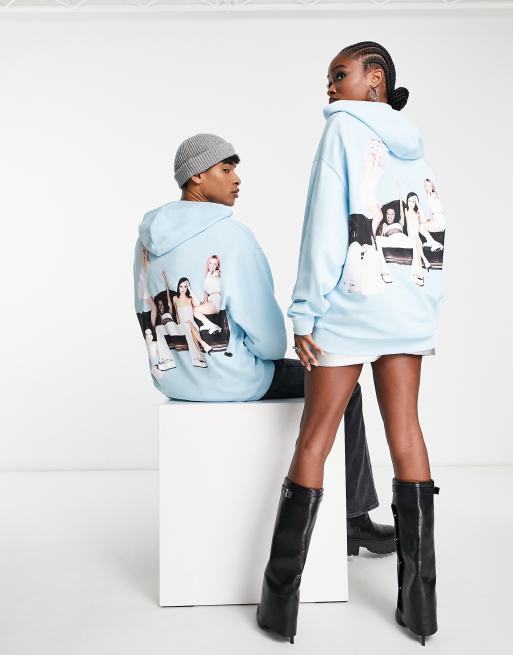 ASOS DESIGN unisex oversized hoodie in blue with Spice Girls print