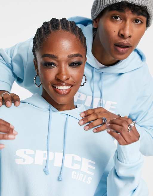 ASOS DESIGN unisex oversized hoodie in blue with Spice Girls print