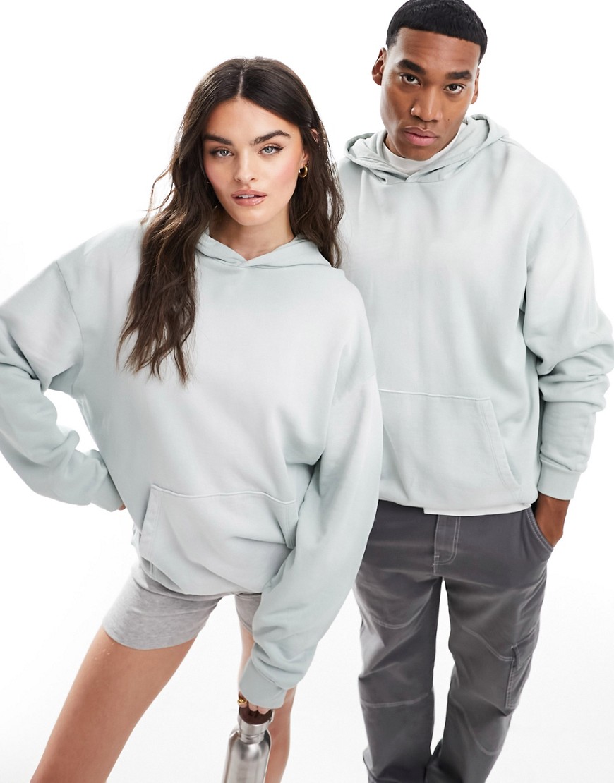 Asos Design Unisex Oversized Hoodie In Washed Gray