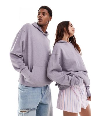 Asos Design Unisex Oversized Hoodie In Washed Lilac - Part Of A Set-gray In Purple