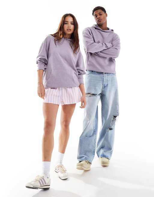 ASOS DESIGN unisex oversized hoodie in washed lilac - part of a set, 2 of 4